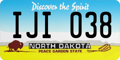 ND license plate IJI038