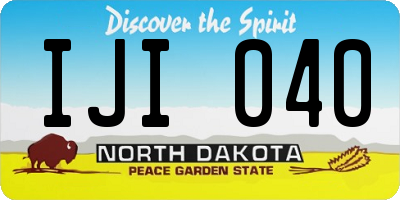 ND license plate IJI040