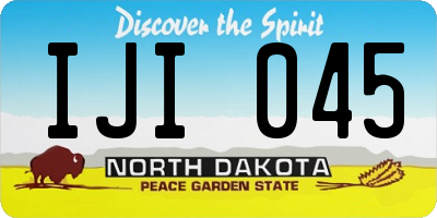 ND license plate IJI045