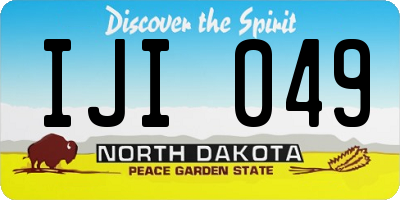 ND license plate IJI049