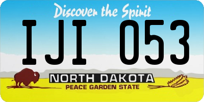 ND license plate IJI053