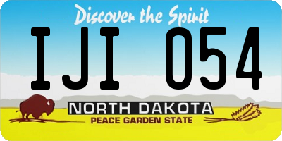 ND license plate IJI054