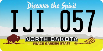 ND license plate IJI057