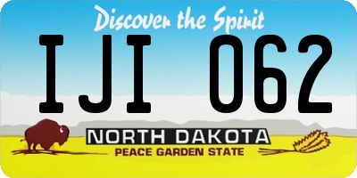 ND license plate IJI062