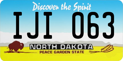 ND license plate IJI063