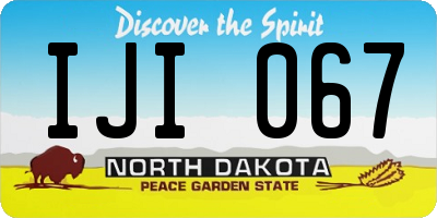 ND license plate IJI067