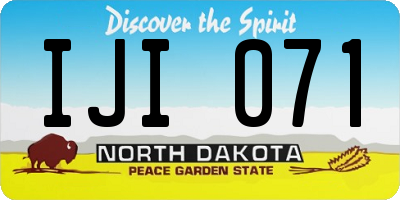 ND license plate IJI071