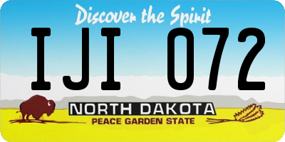 ND license plate IJI072