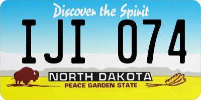 ND license plate IJI074