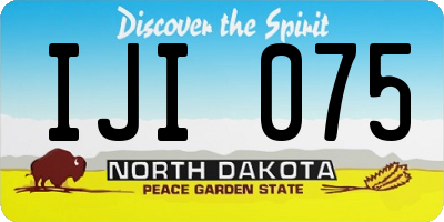 ND license plate IJI075
