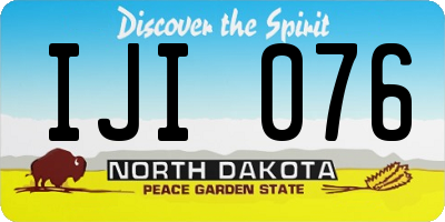 ND license plate IJI076