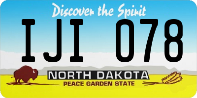 ND license plate IJI078