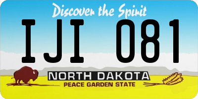 ND license plate IJI081