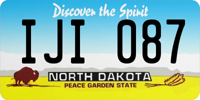 ND license plate IJI087
