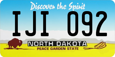 ND license plate IJI092