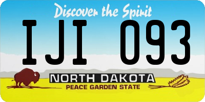 ND license plate IJI093