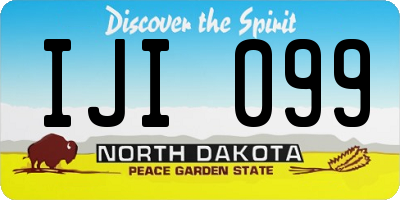 ND license plate IJI099