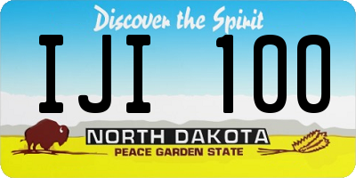 ND license plate IJI100