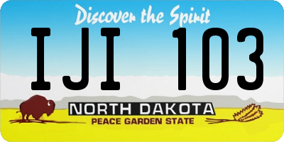 ND license plate IJI103