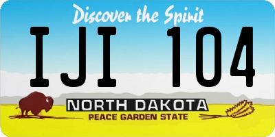 ND license plate IJI104