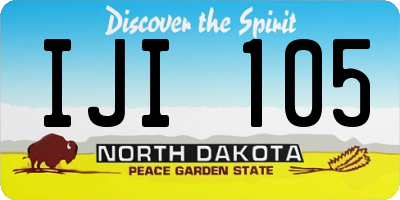 ND license plate IJI105
