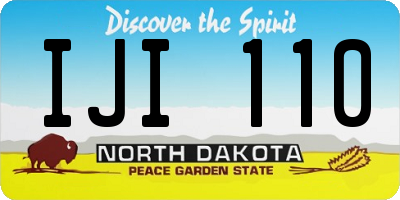 ND license plate IJI110