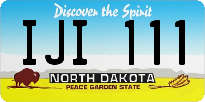 ND license plate IJI111