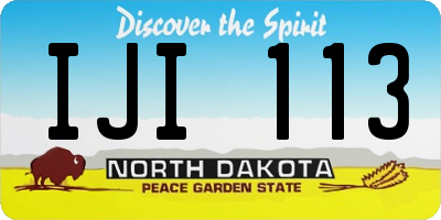 ND license plate IJI113