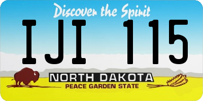 ND license plate IJI115