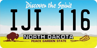 ND license plate IJI116