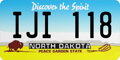 ND license plate IJI118