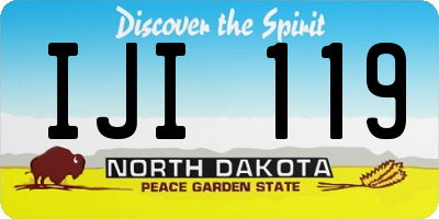 ND license plate IJI119