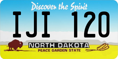ND license plate IJI120