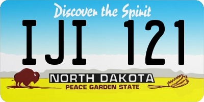 ND license plate IJI121
