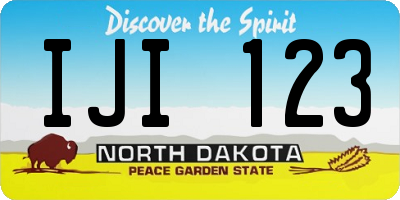 ND license plate IJI123