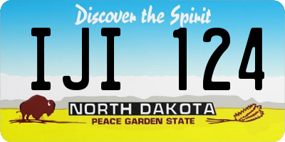 ND license plate IJI124