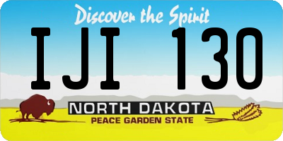 ND license plate IJI130