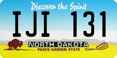 ND license plate IJI131
