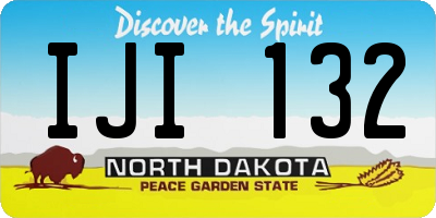 ND license plate IJI132