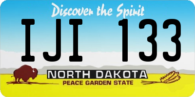 ND license plate IJI133