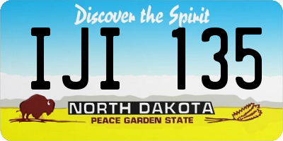 ND license plate IJI135