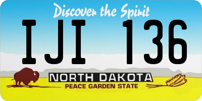 ND license plate IJI136