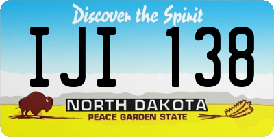 ND license plate IJI138