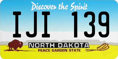ND license plate IJI139