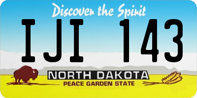 ND license plate IJI143