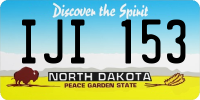 ND license plate IJI153