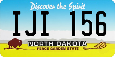 ND license plate IJI156