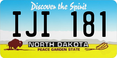 ND license plate IJI181