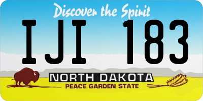 ND license plate IJI183
