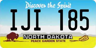 ND license plate IJI185